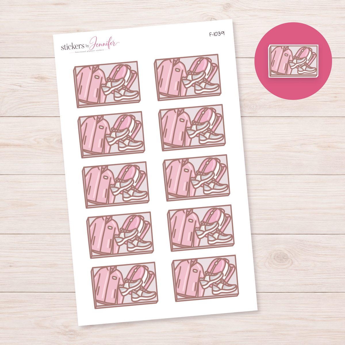 Golf Gear Flatlay Box Planner Stickers | F-1039
