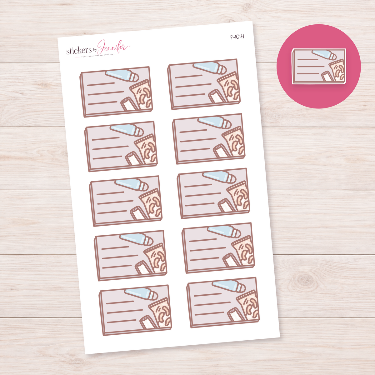 Travel Essentials Lined Box Planner Stickers | F-1041