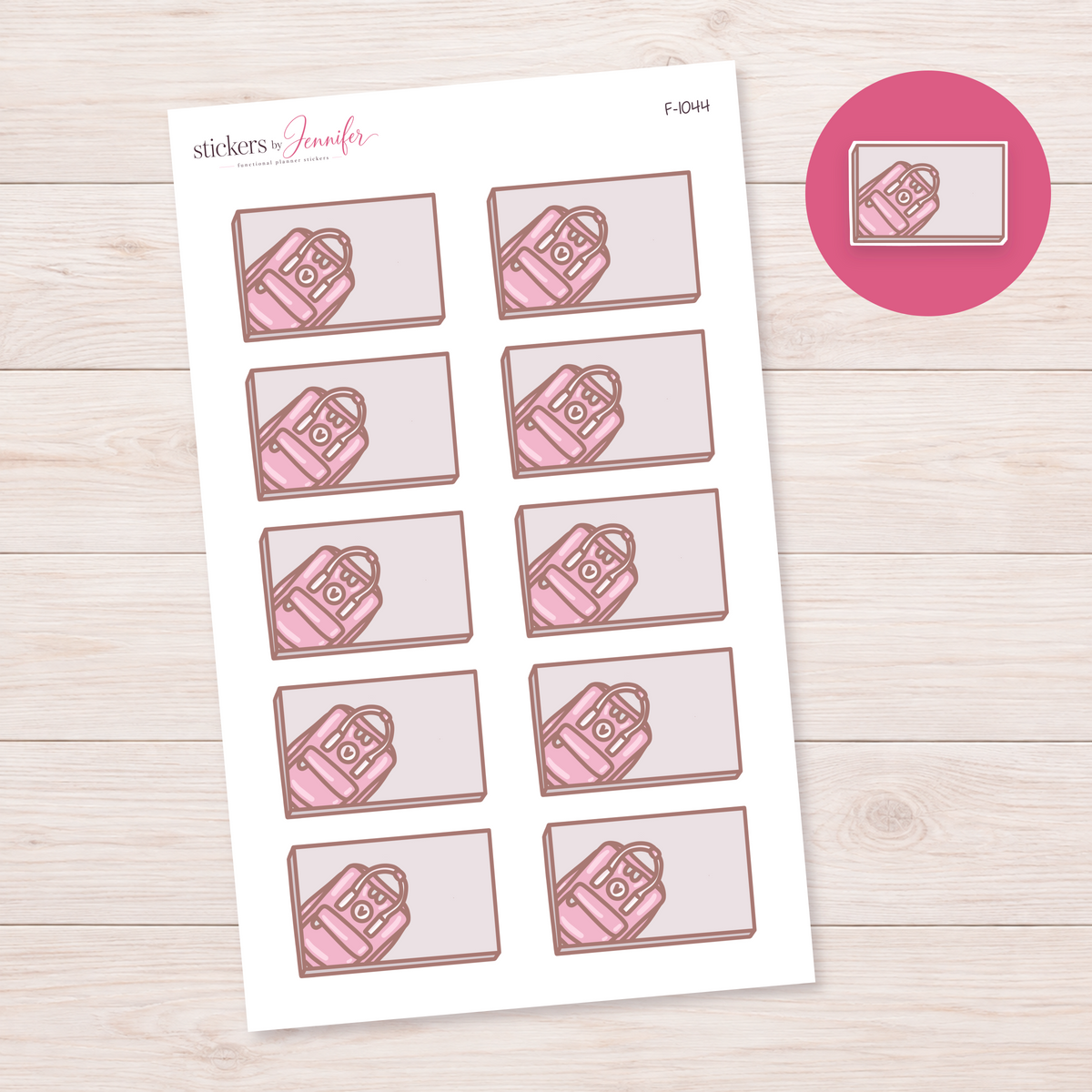 Camera Note Box Planner Stickers | F-1044