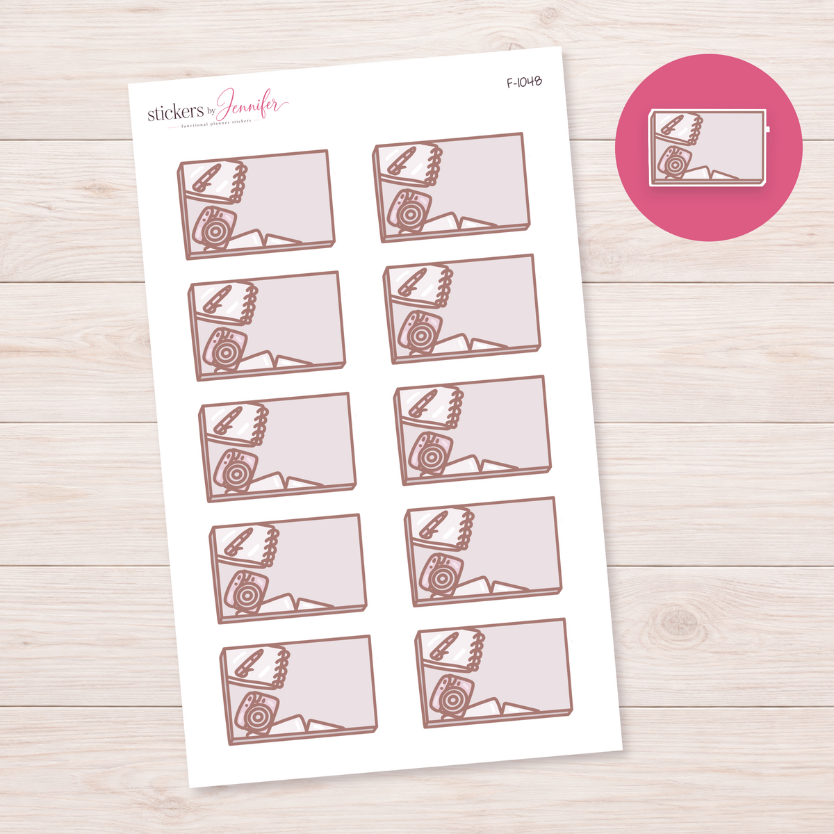 Travel Journal Note Box Planner Stickers | F-1048