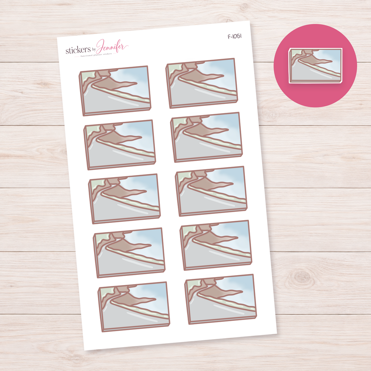 Scenic Road Box Planner Stickers | F-1051