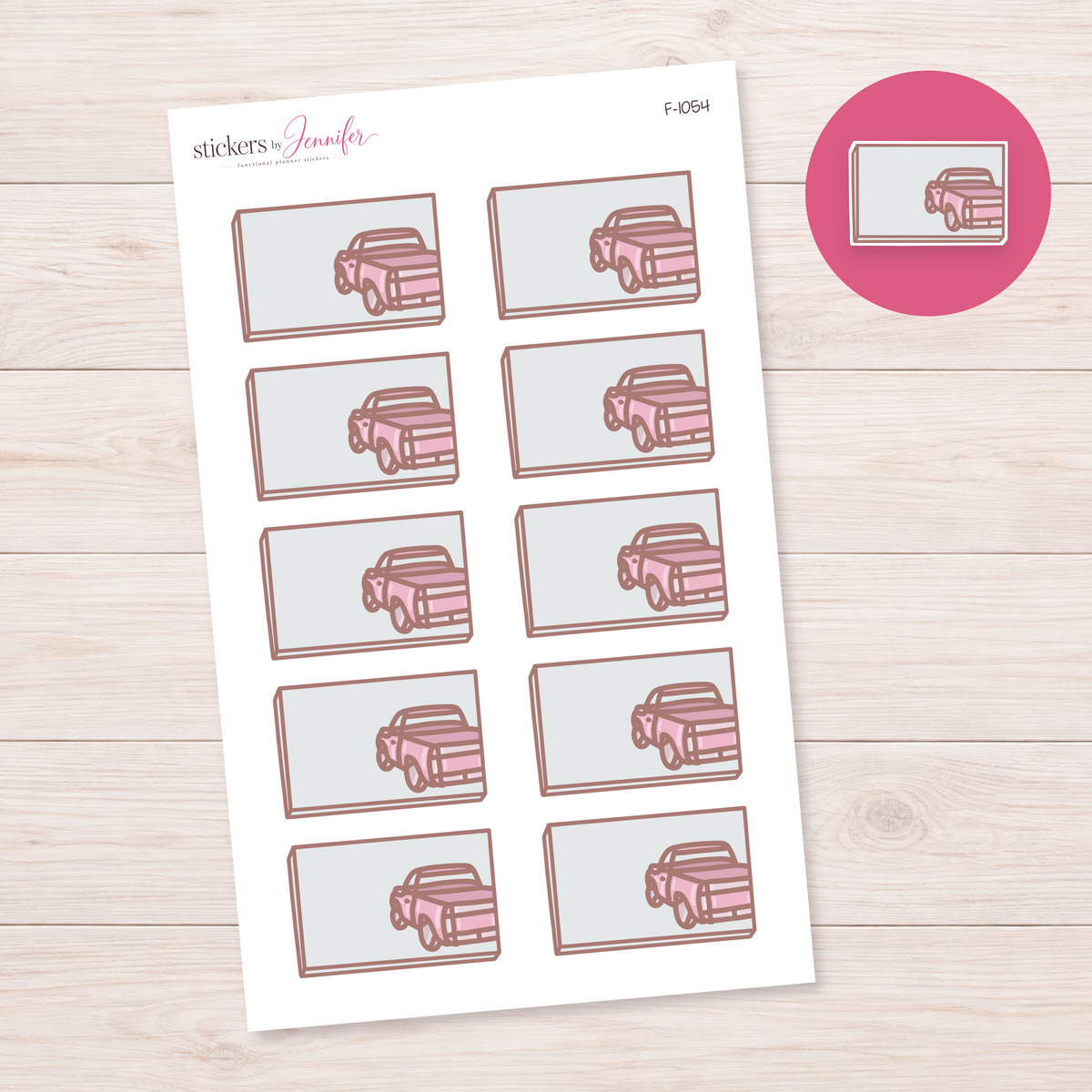 Road Trip Car Note Box Planner Stickers | F-1054