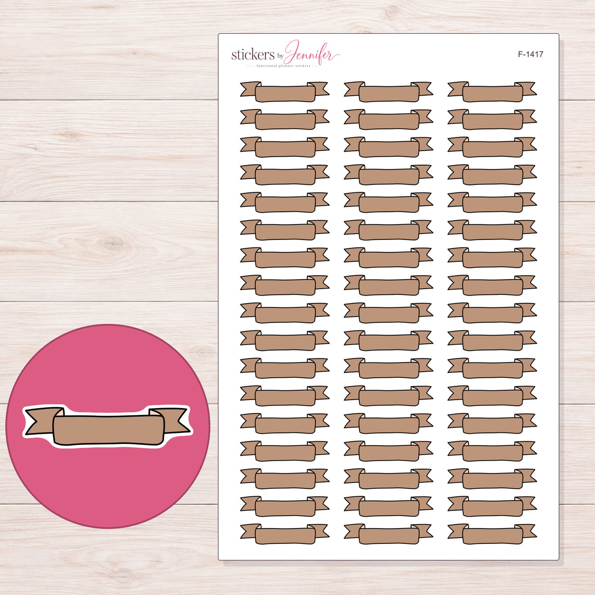 F-1417 planner sticker sheet with enlarged sticker detail