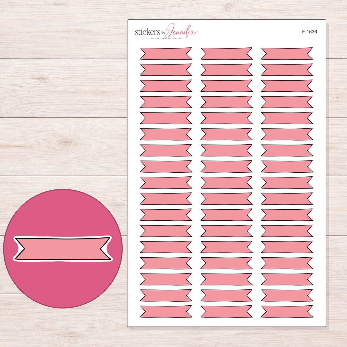 F-1636 planner sticker sheet with enlarged sticker detail