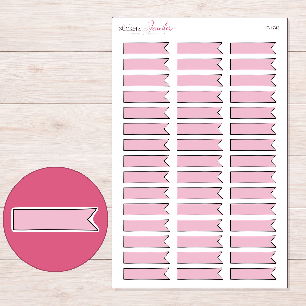 F-1743 planner sticker sheet with enlarged sticker detail