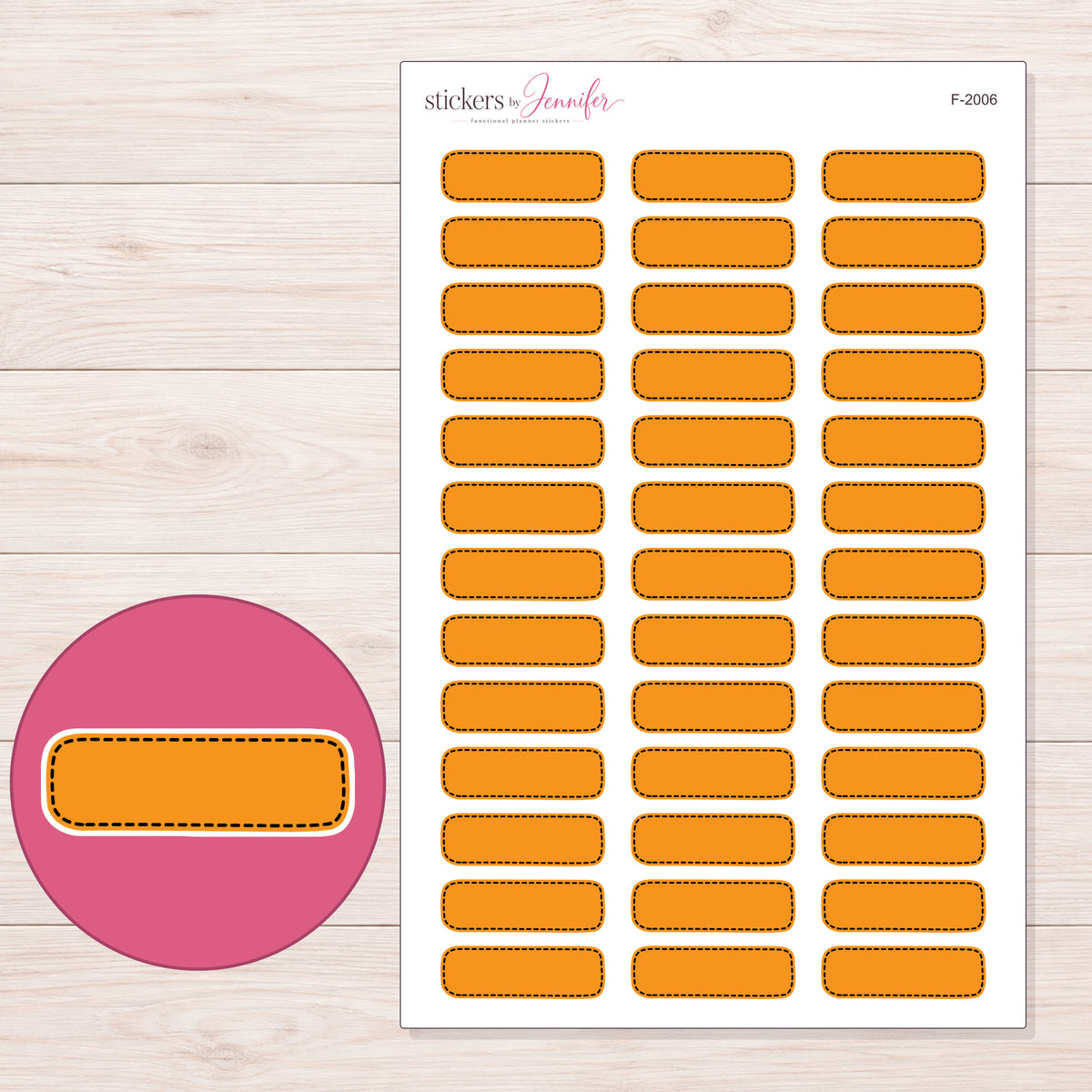 F-2006 planner sticker sheet with enlarged sticker detail