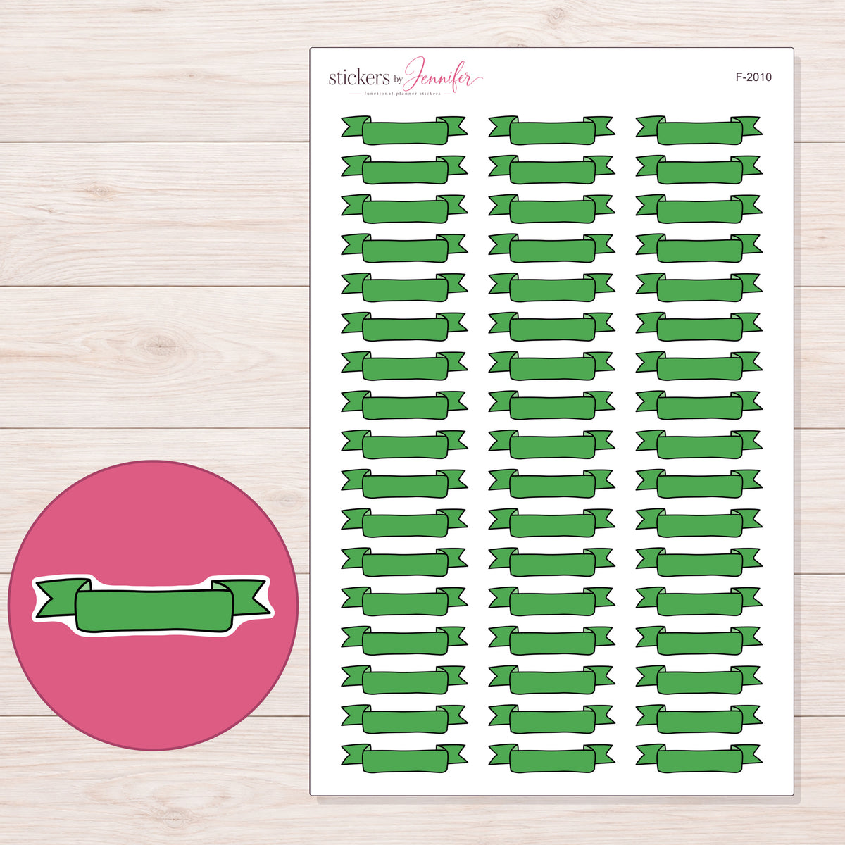 F-2010 planner sticker sheet with enlarged sticker detail