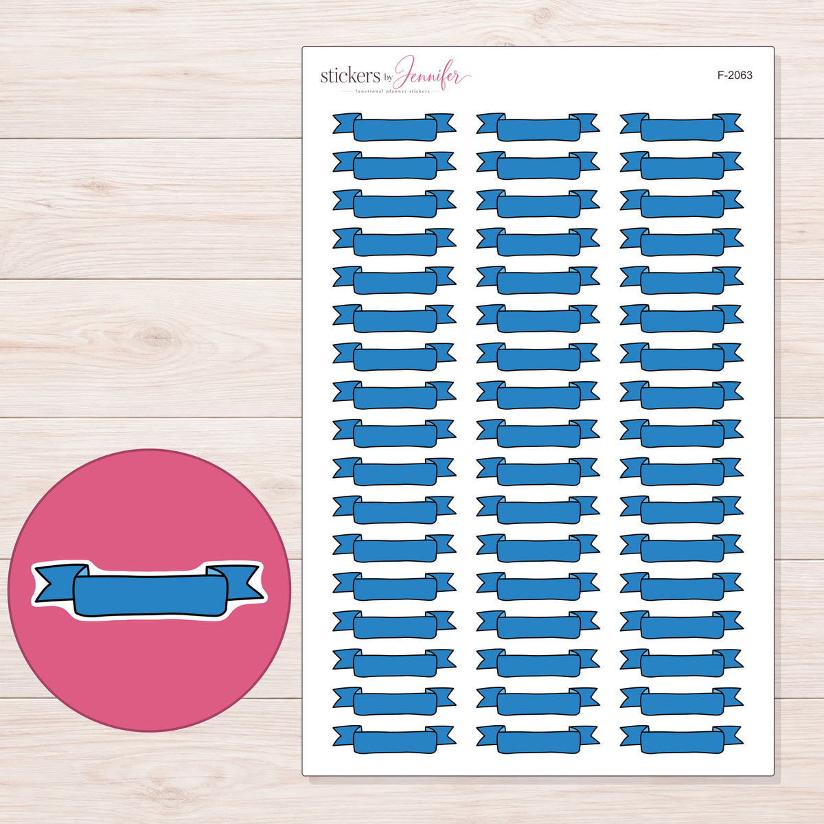 F-2063 planner sticker sheet with enlarged sticker detail