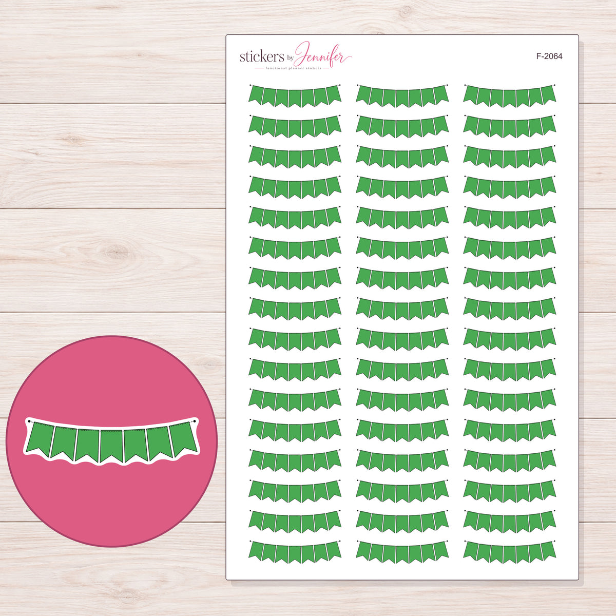 F-2064 planner sticker sheet with enlarged sticker detail