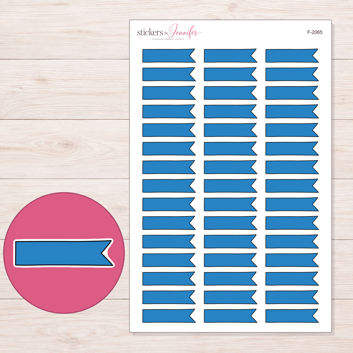 F-2065 planner sticker sheet with enlarged sticker detail