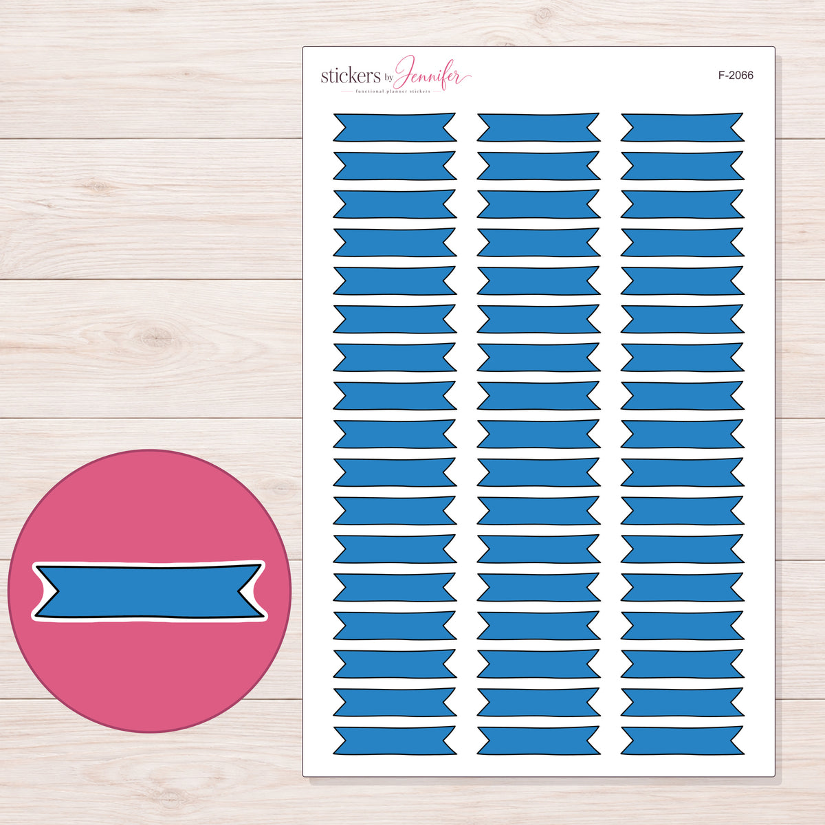 F-2066 planner sticker sheet with enlarged sticker detail