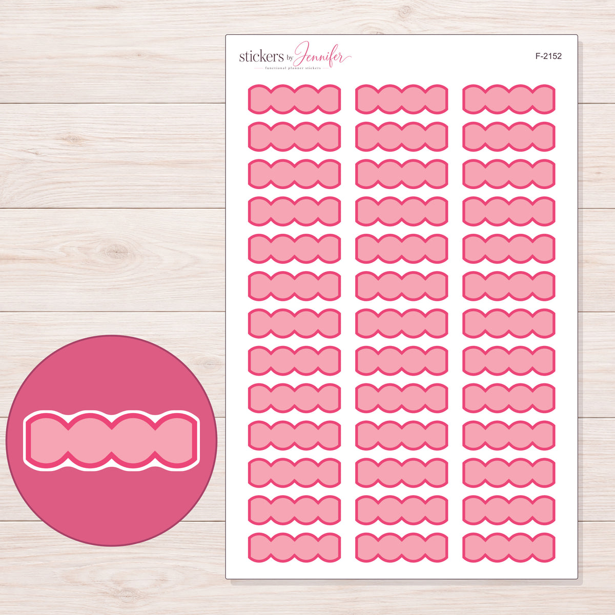 F-2152 planner sticker sheet with enlarged sticker detail