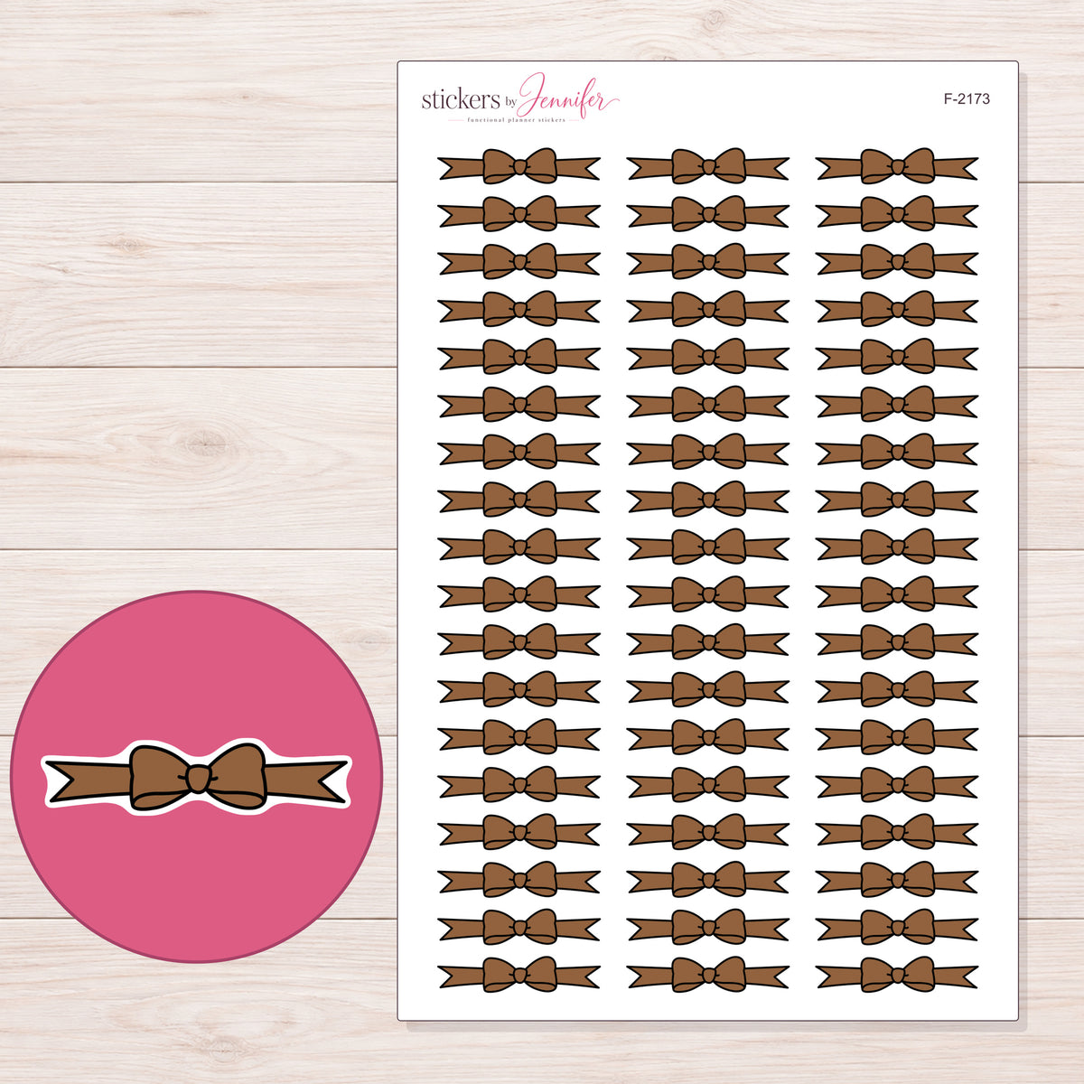 F-2173 planner sticker sheet with enlarged sticker detail