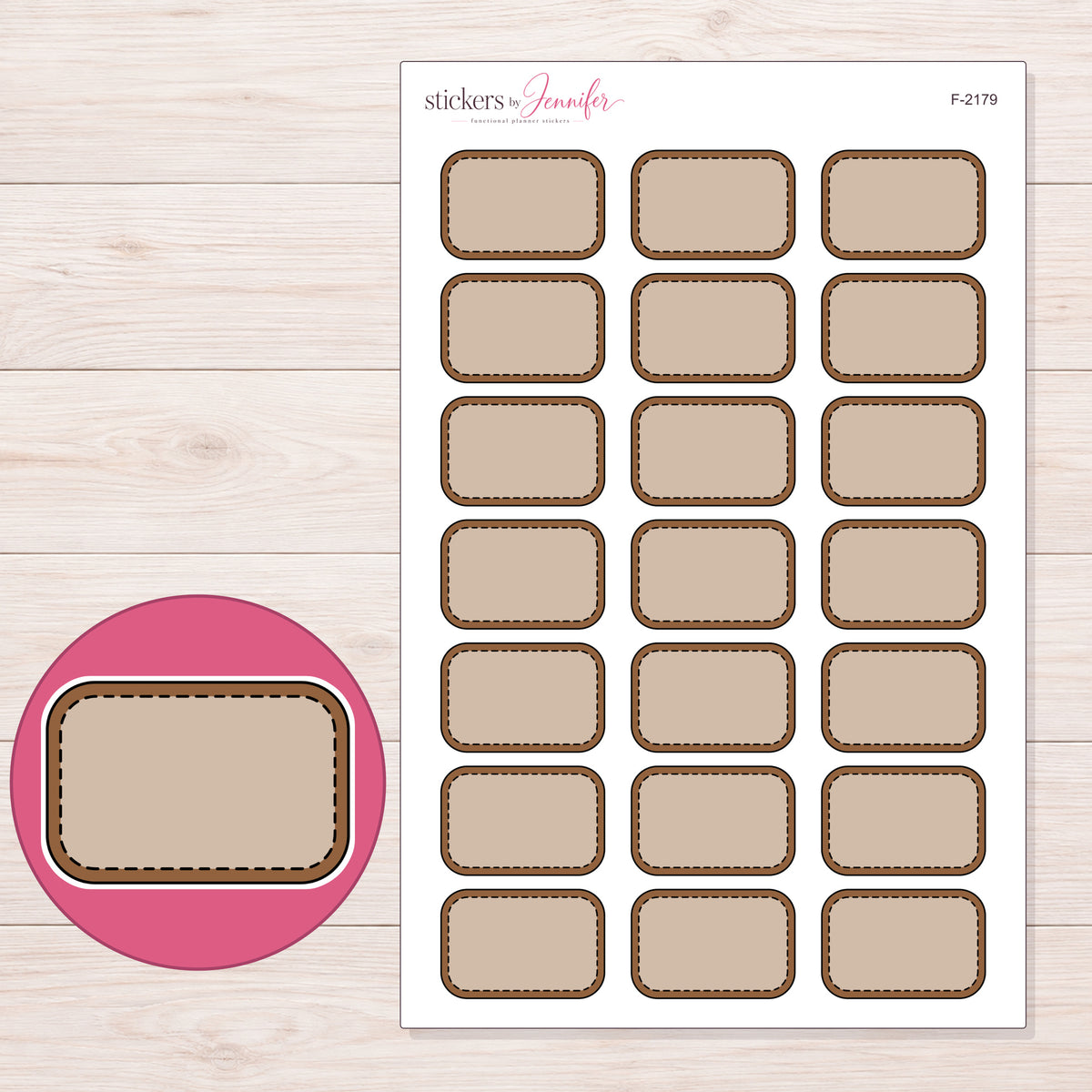 F-2179 planner sticker sheet with enlarged sticker detail
