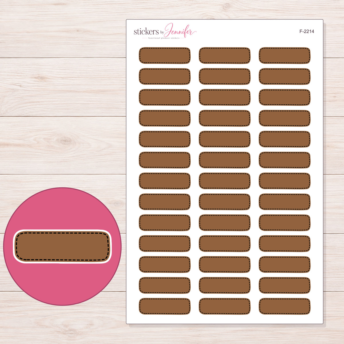 F-2214 planner sticker sheet with enlarged sticker detail