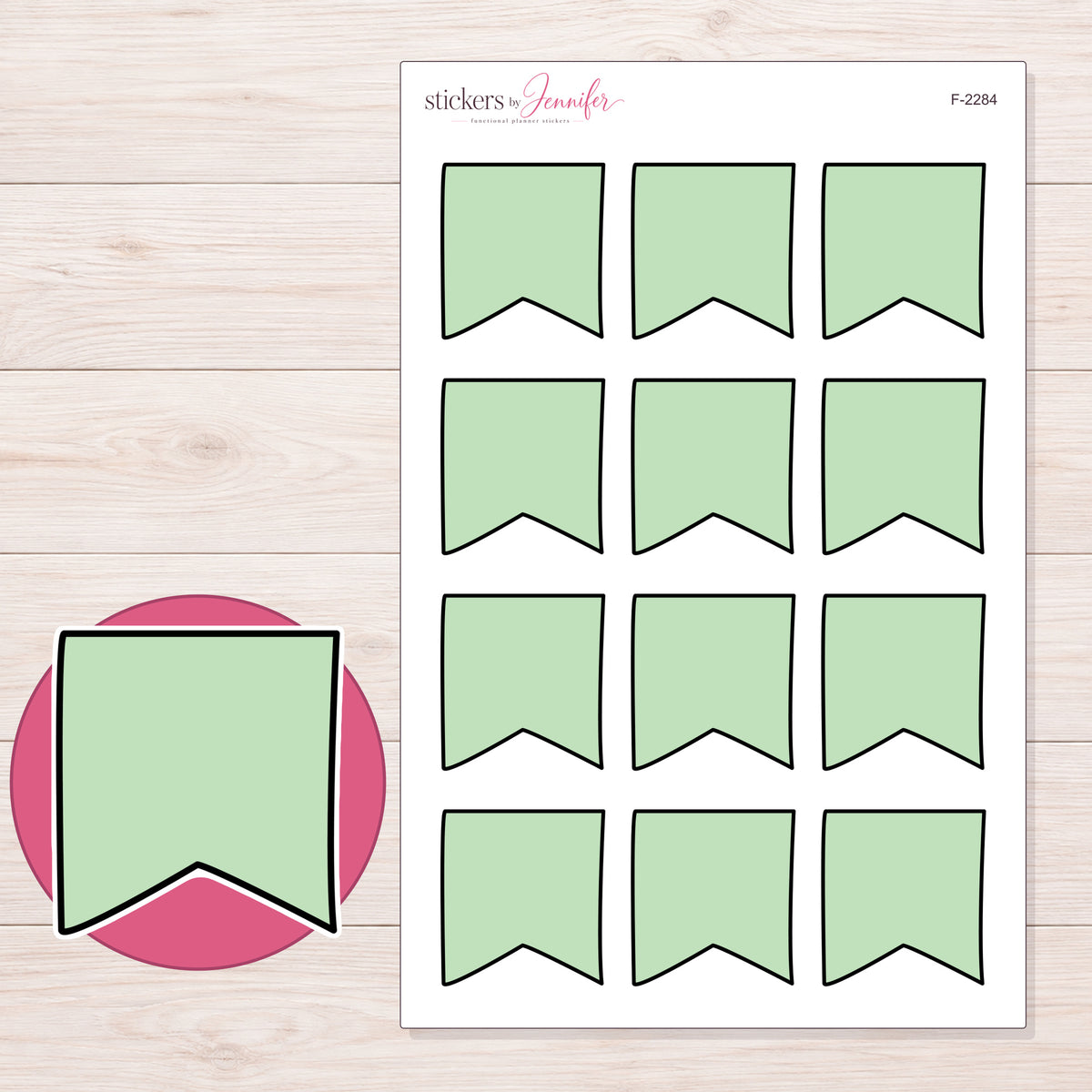 F-2284 planner sticker sheet with enlarged sticker detail