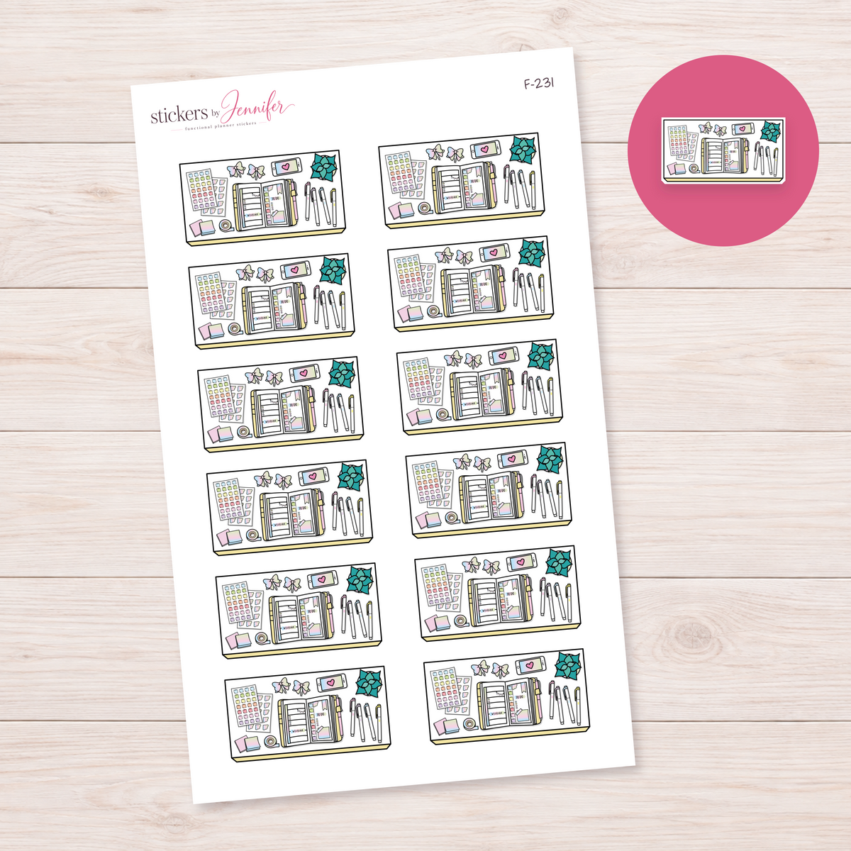 Cream Planner Supplies Planner Stickers | F-231