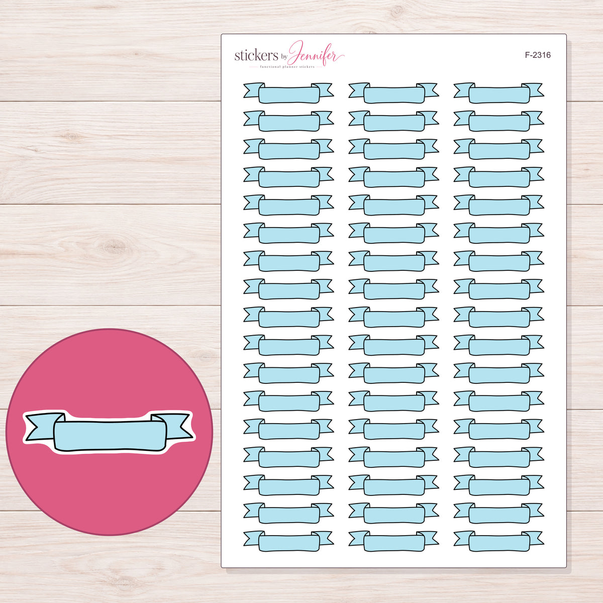 F-2316 planner sticker sheet with enlarged sticker detail