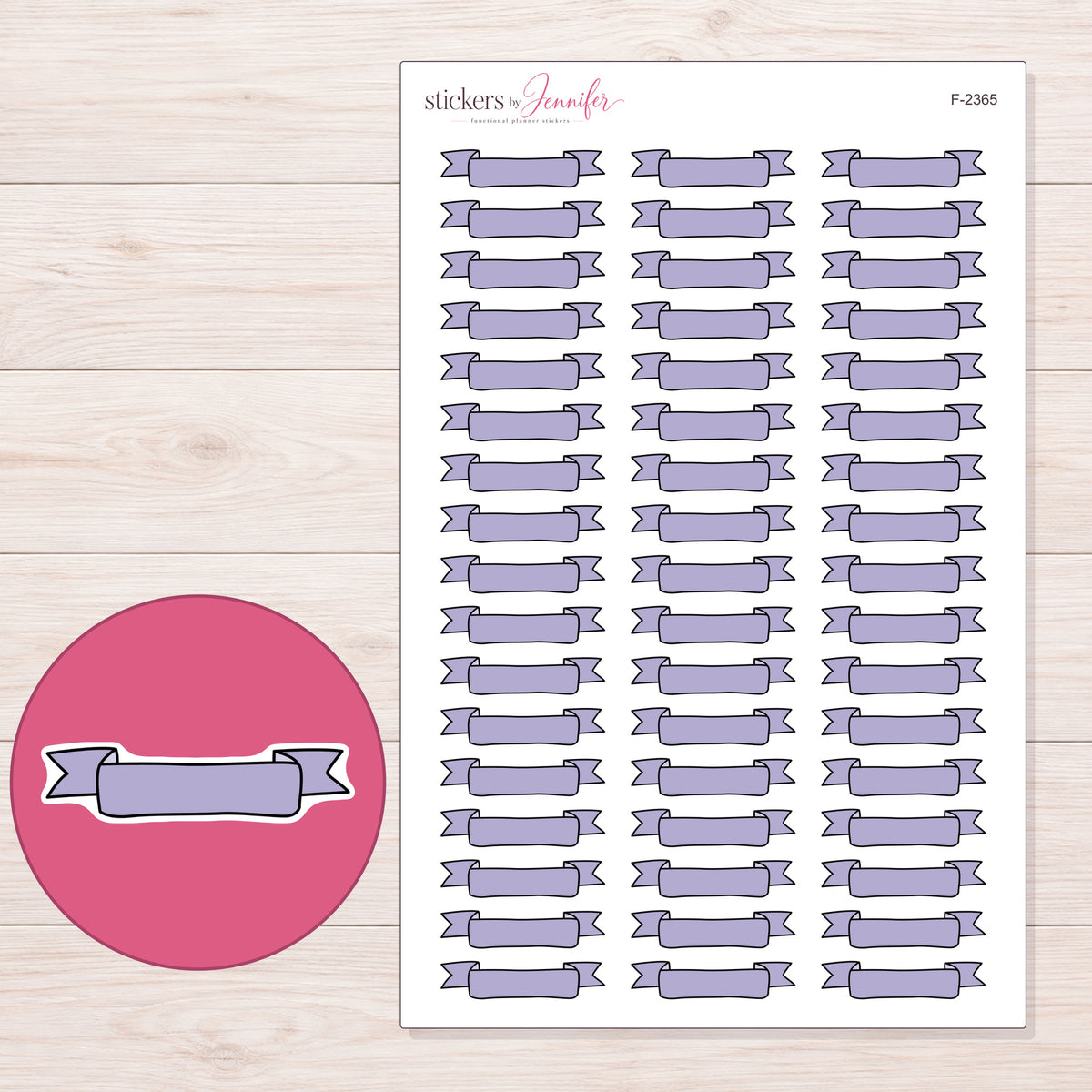 F-2365 planner sticker sheet with enlarged sticker detail