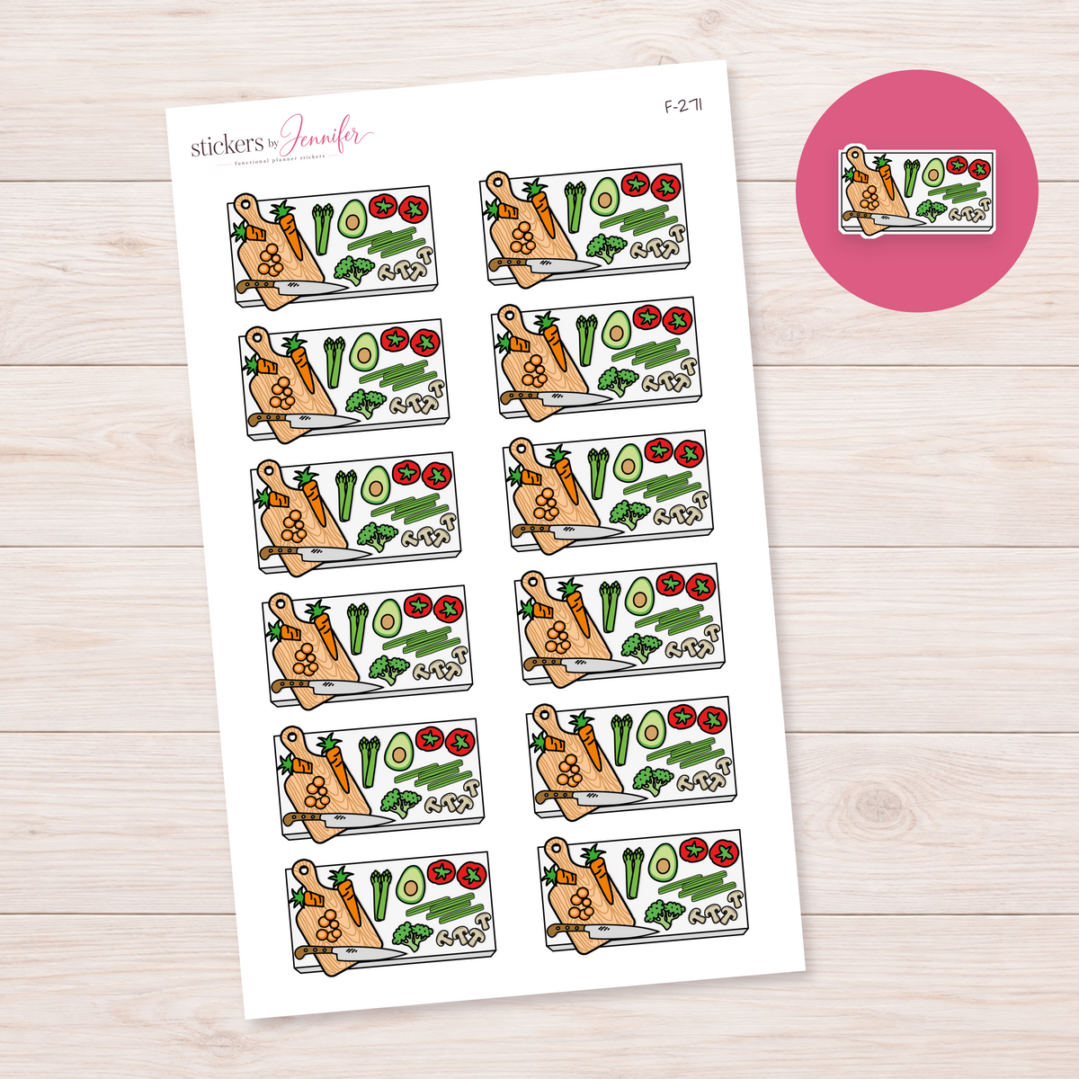 White Meal Prep Flat Lay Planner Stickers | F-271