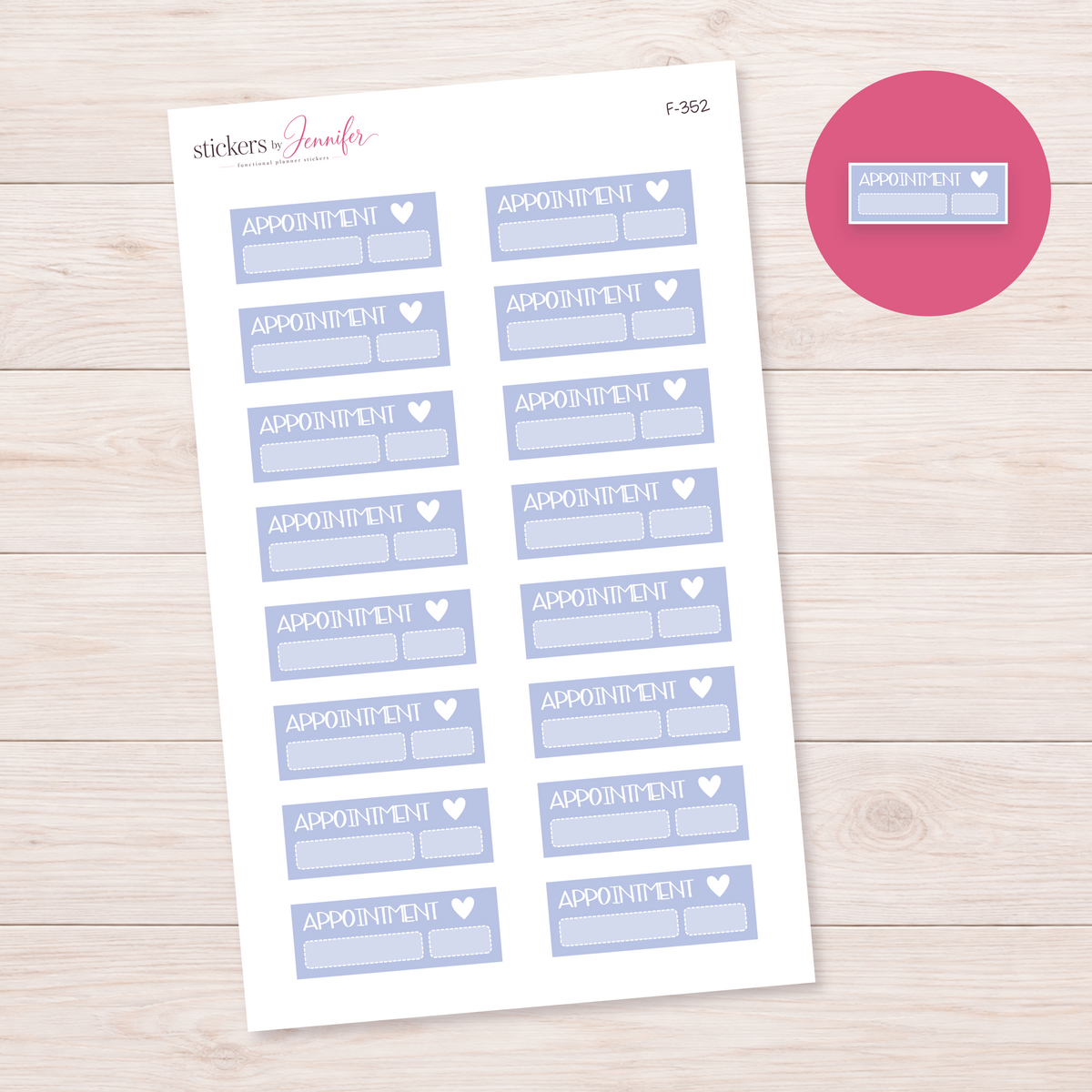 Periwinkle Appointment Label Planner Stickers | F-352