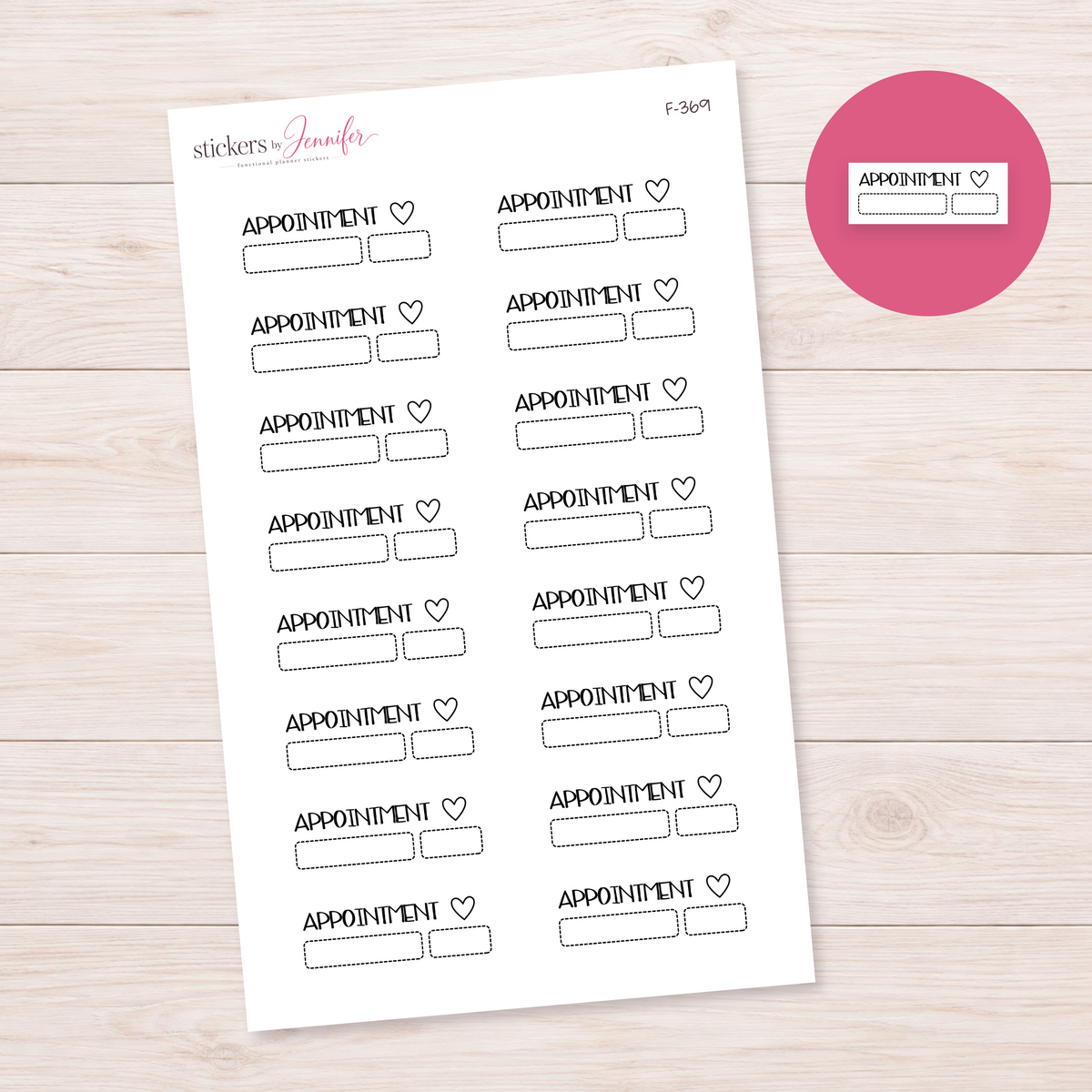 White Appointment Label Planner Stickers | F-369