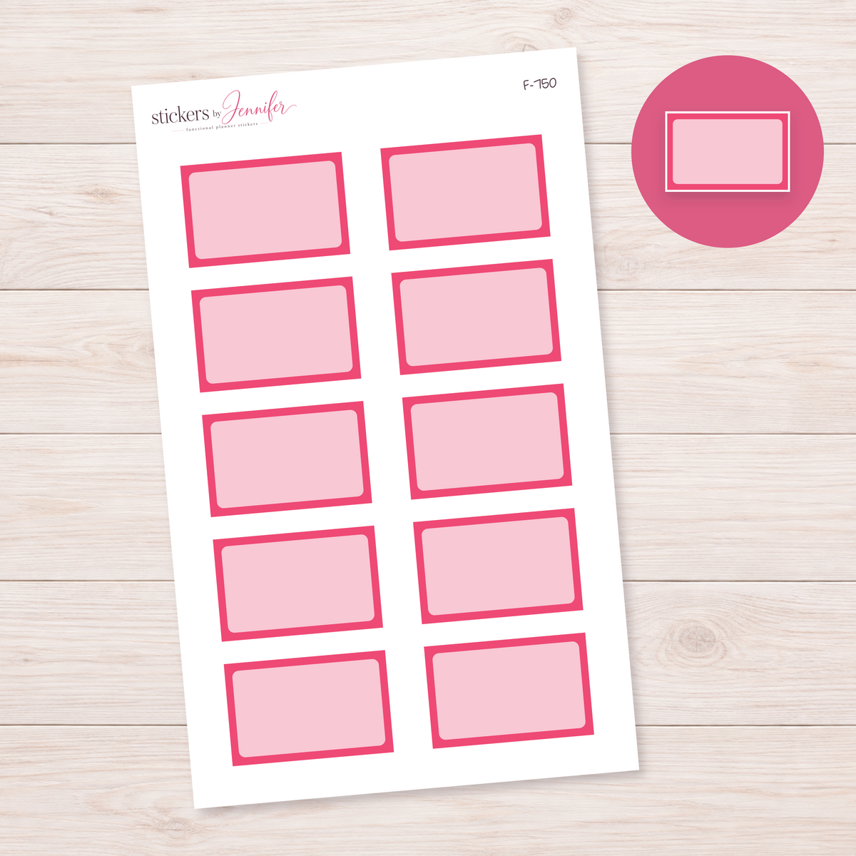 Pink Framed Planner Box Planner Stickers | F-750