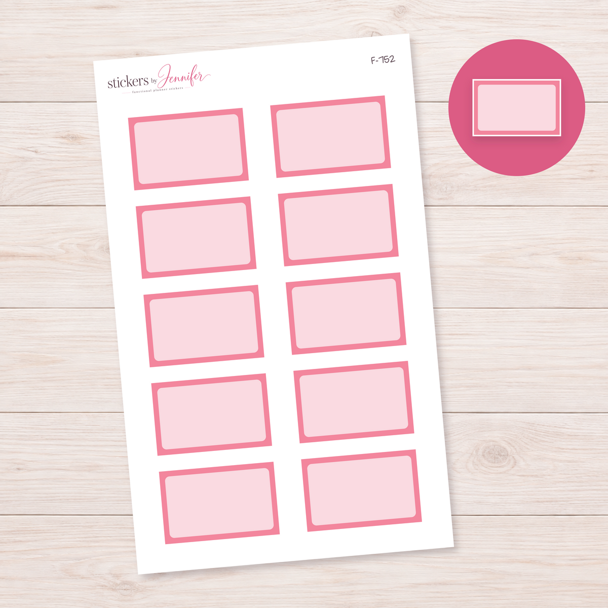 Coral Pink Framed Planner Box Planner Stickers | F-752