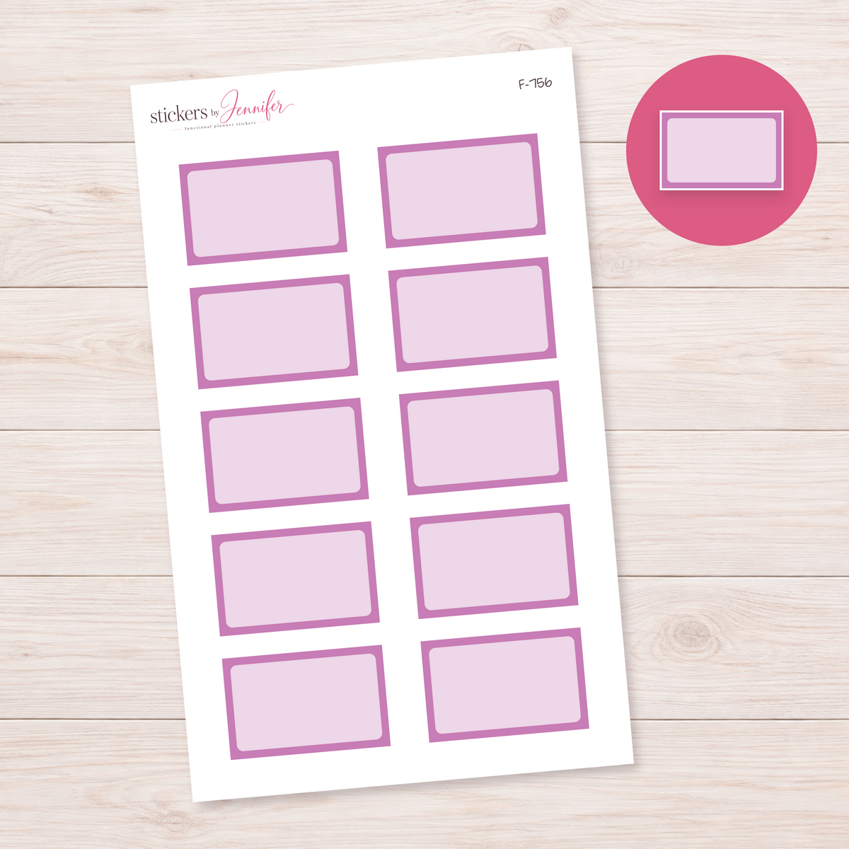 Mauve Framed Planner Box Planner Stickers | F-756