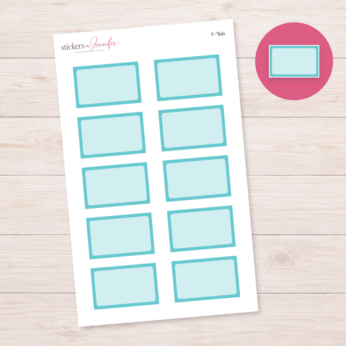 Turquoise Framed Planner Box Planner Stickers | F-766