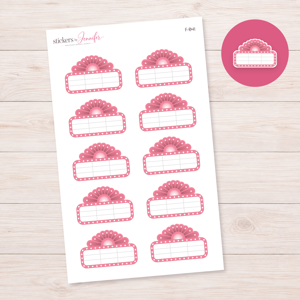 Rose Marquee Planner Label Planner Stickers | F-841