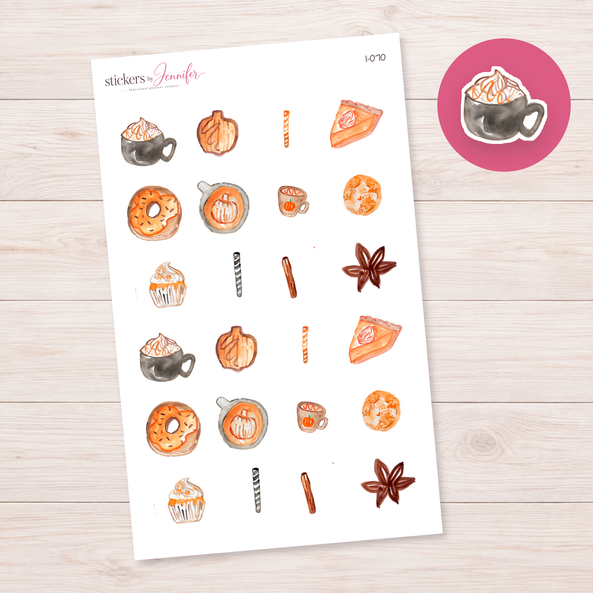 Whipped Cream Hot Drink Planner Stickers | I-070