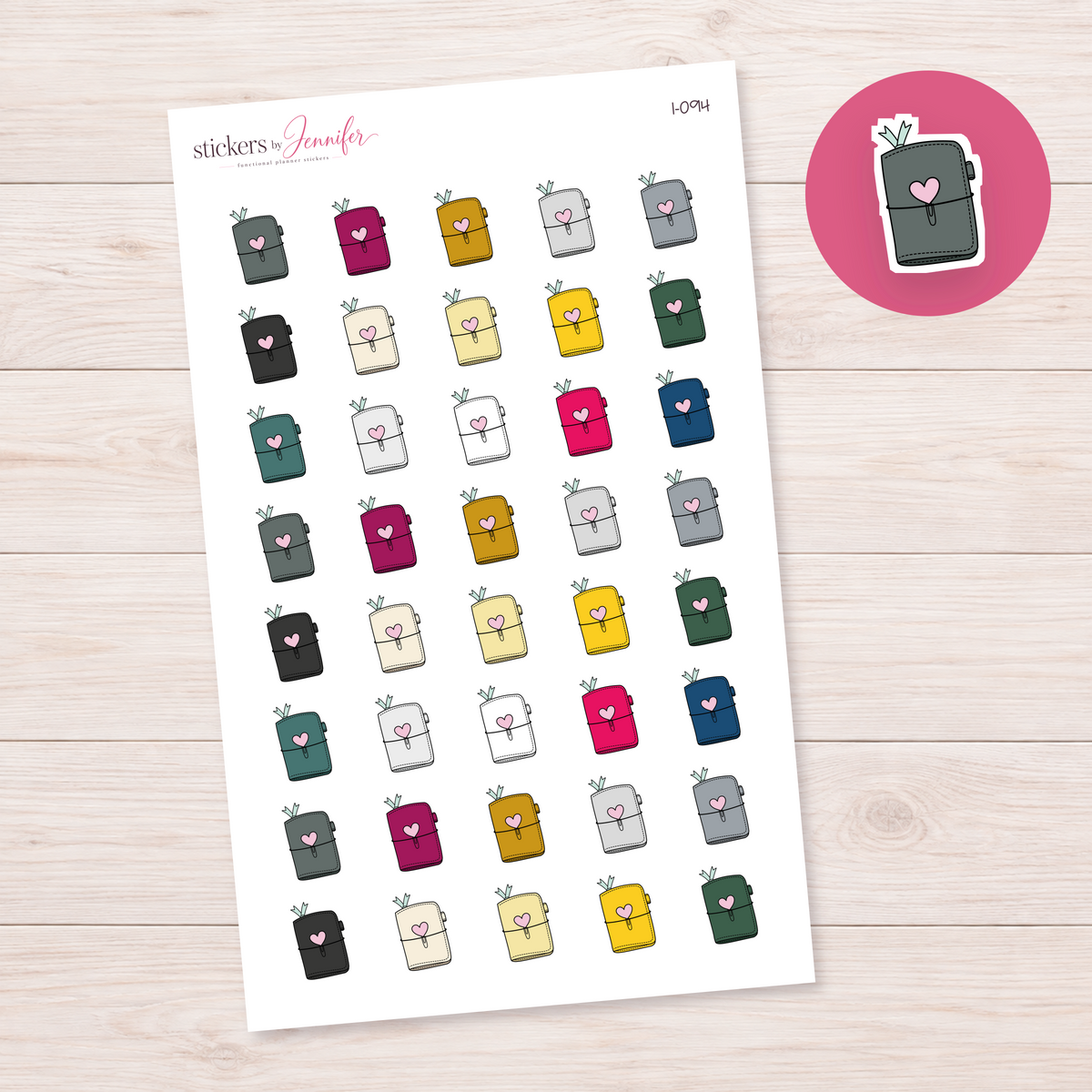 Gray Heart Planner Planner Stickers | I-094