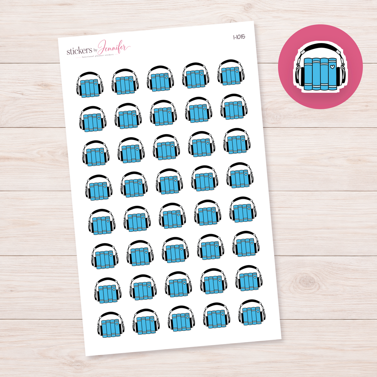 Sky Blue Audiobook Books Planner Stickers | I-1015