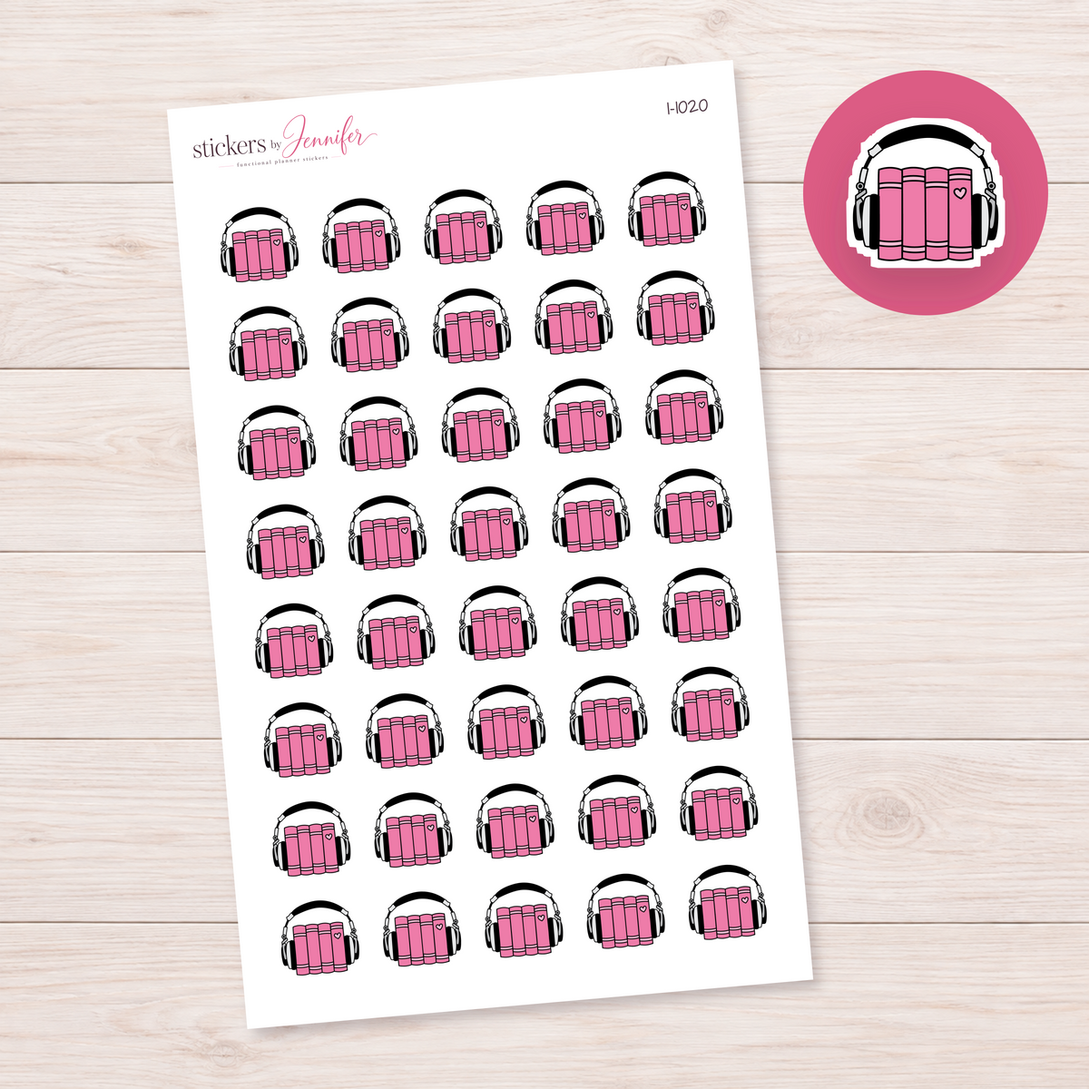 Pink Audiobook Icon Planner Stickers | I-1020