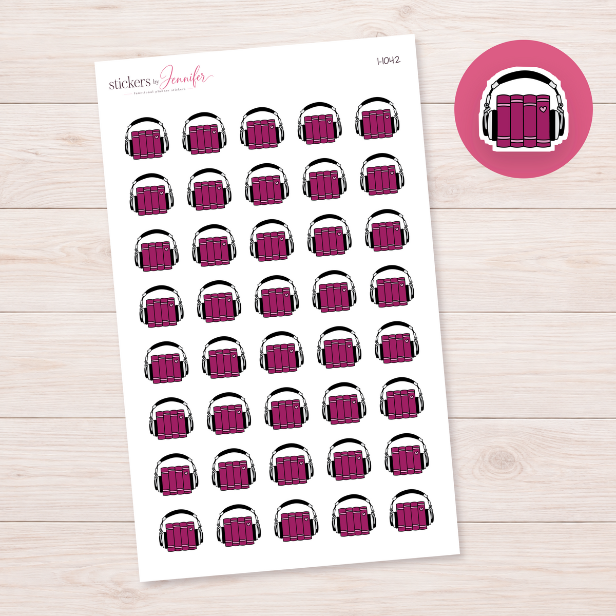 Berry Audiobook Books Planner Stickers | I-1042
