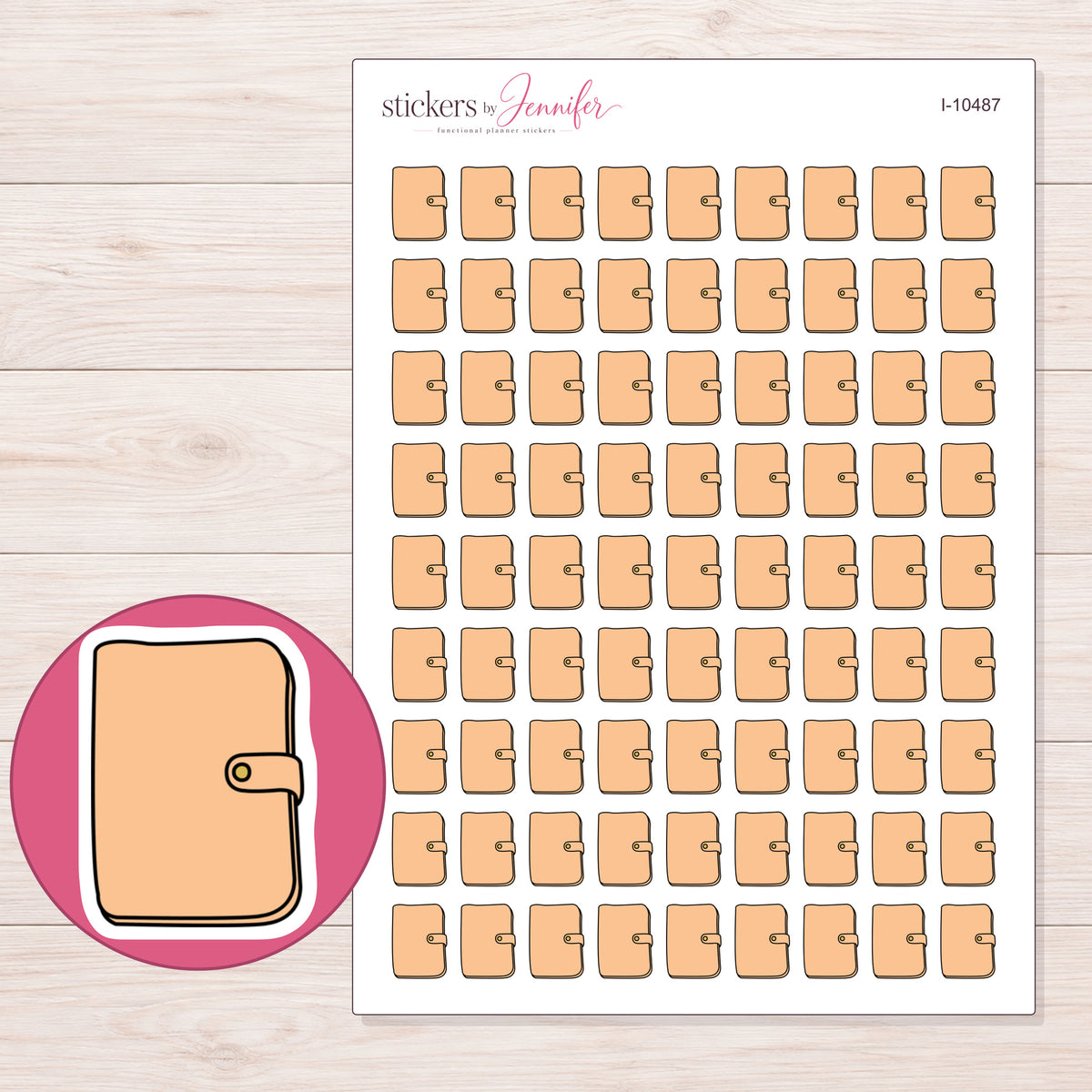 I-10487 planner sticker sheet with enlarged sticker detail