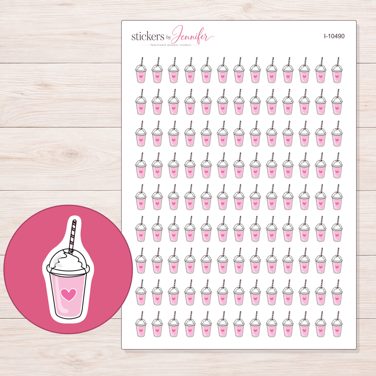 I-10490 planner sticker sheet with enlarged sticker detail