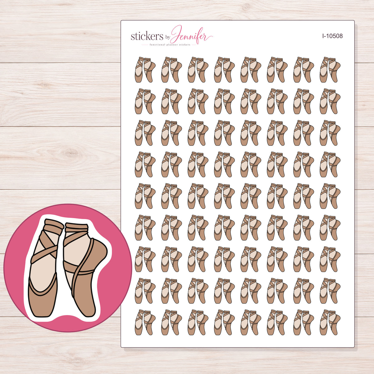 I-10508 planner sticker sheet with enlarged sticker detail