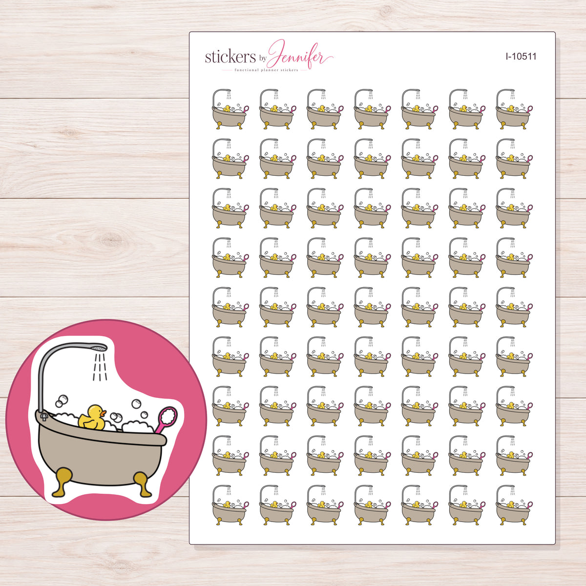 I-10511 planner sticker sheet with enlarged sticker detail