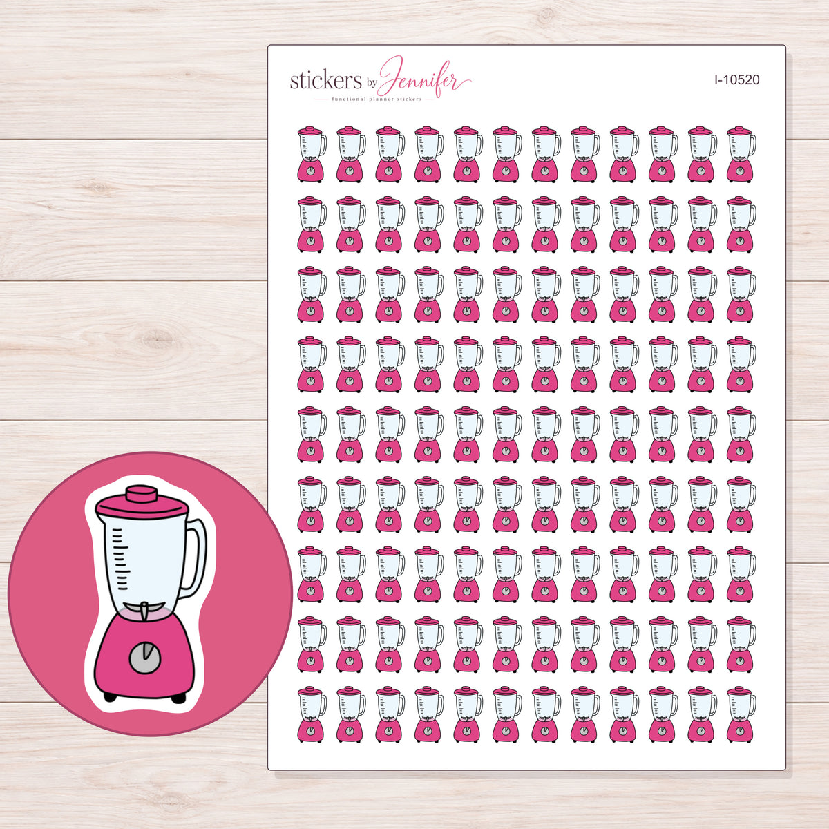 I-10520 planner sticker sheet with enlarged sticker detail