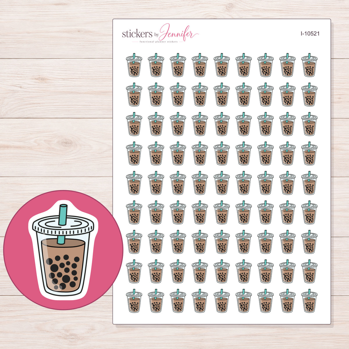 I-10521 planner sticker sheet with enlarged sticker detail