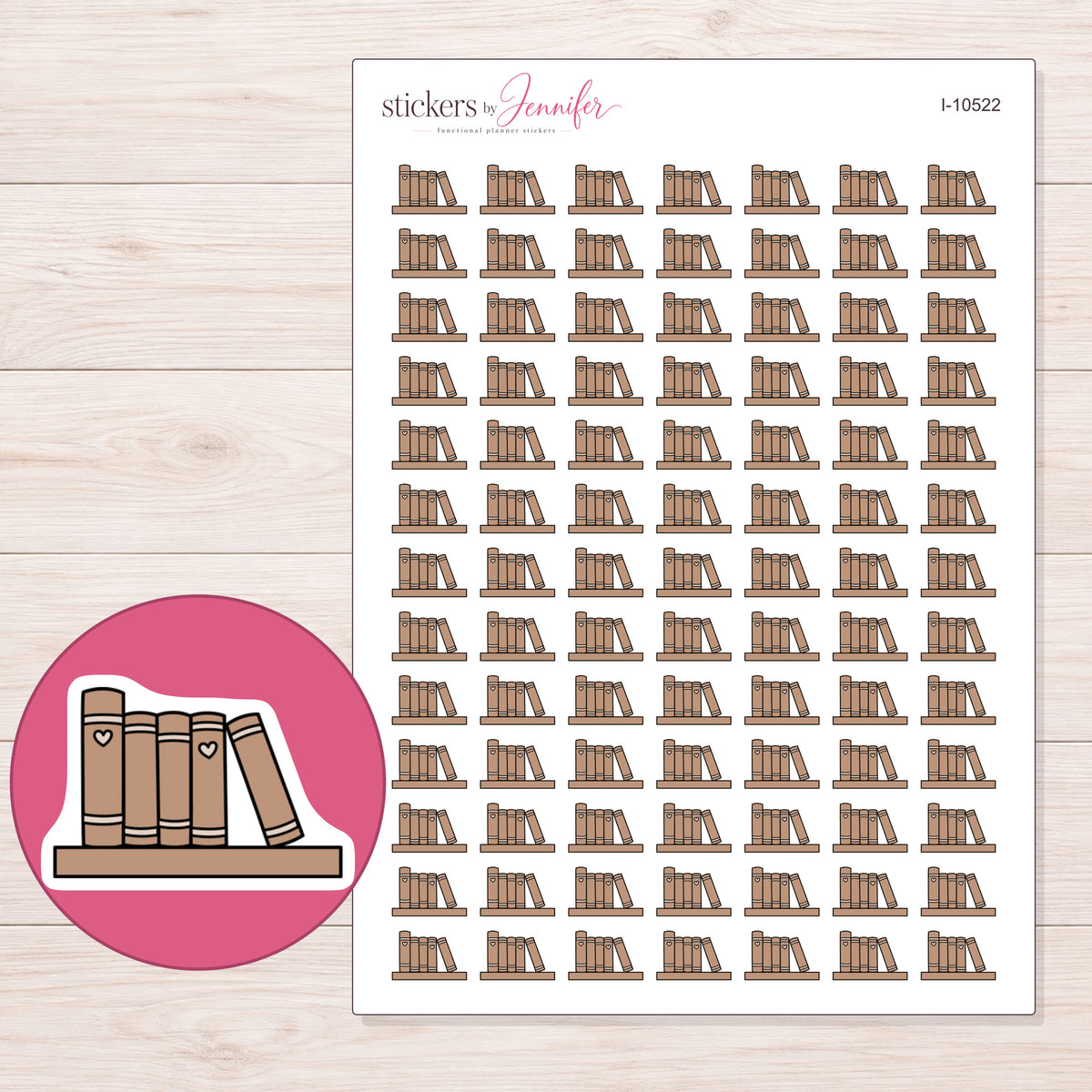 I-10522 planner sticker sheet with enlarged sticker detail