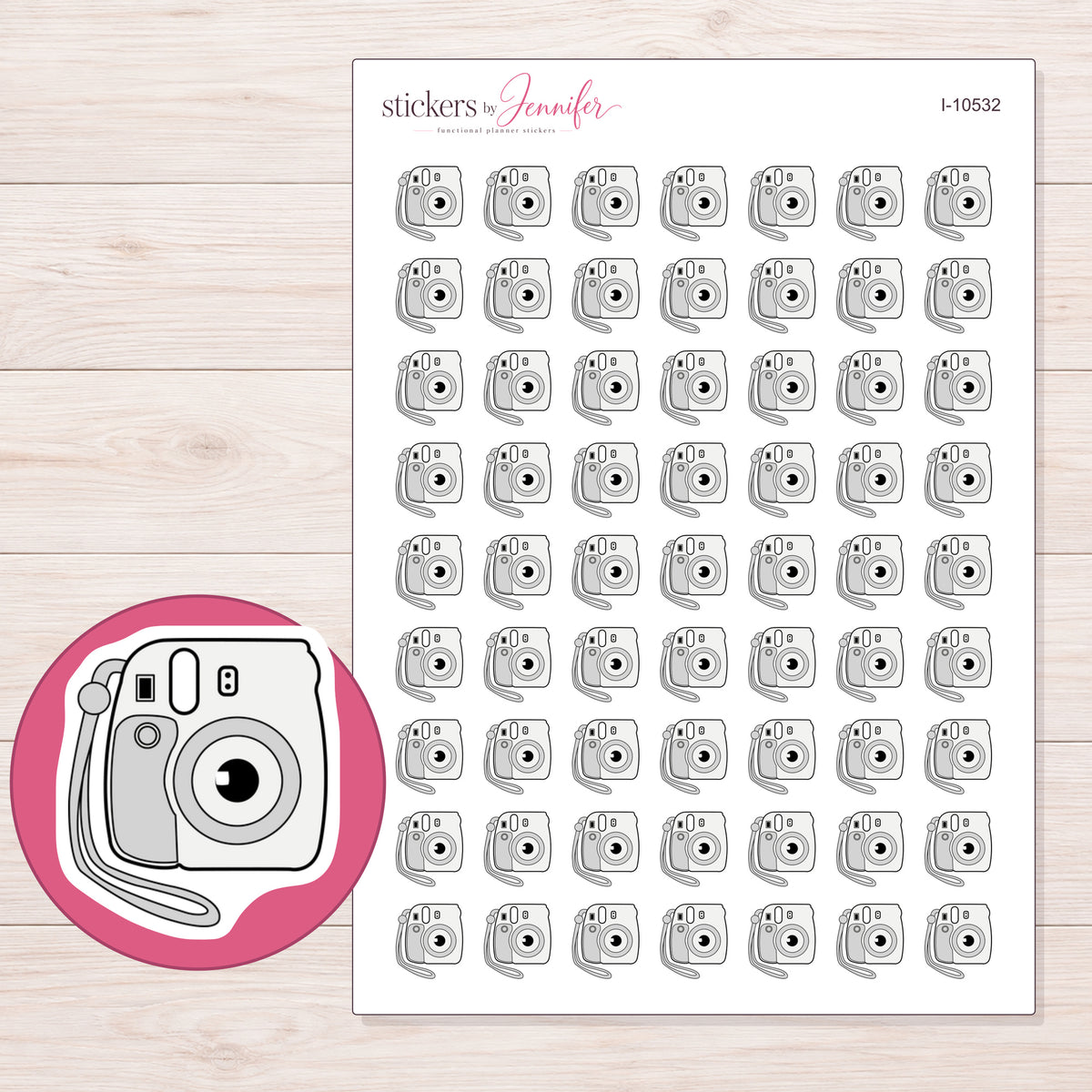I-10532 planner sticker sheet with enlarged sticker detail