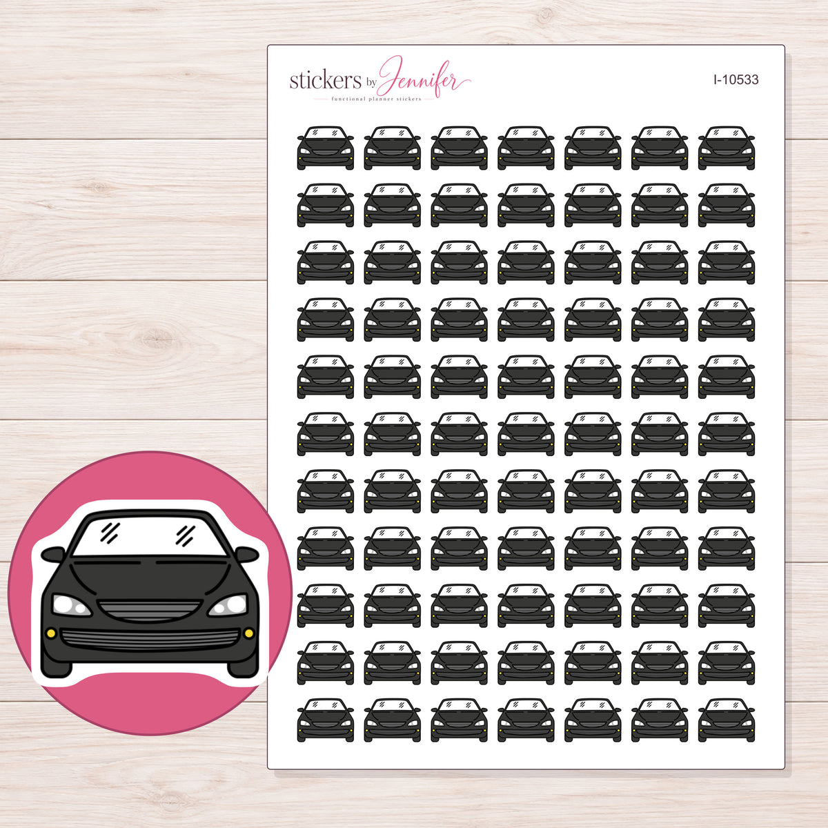 I-10533 planner sticker sheet with enlarged sticker detail