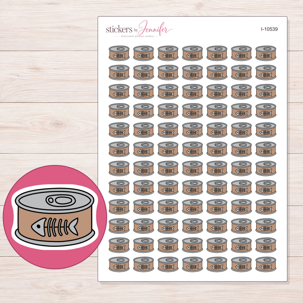 I-10539 planner sticker sheet with enlarged sticker detail