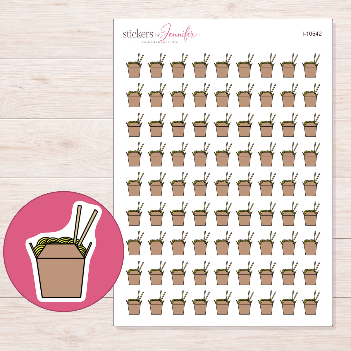 I-10542 planner sticker sheet with enlarged sticker detail