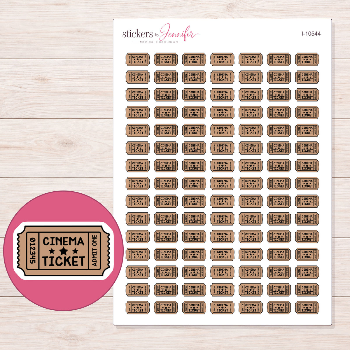 I-10544 planner sticker sheet with enlarged sticker detail