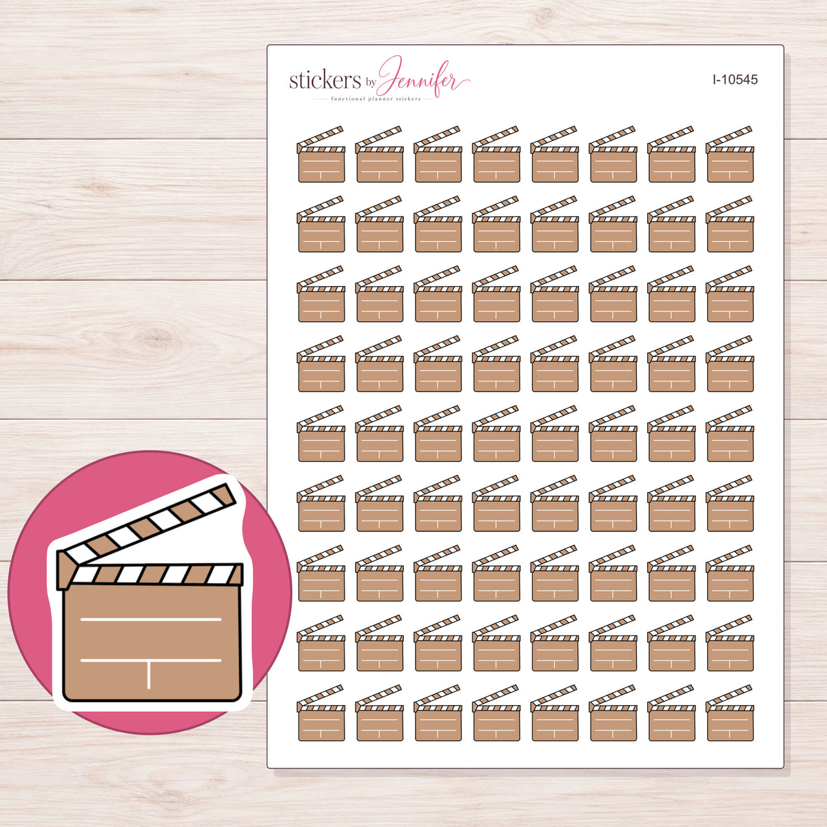 I-10545 planner sticker sheet with enlarged sticker detail