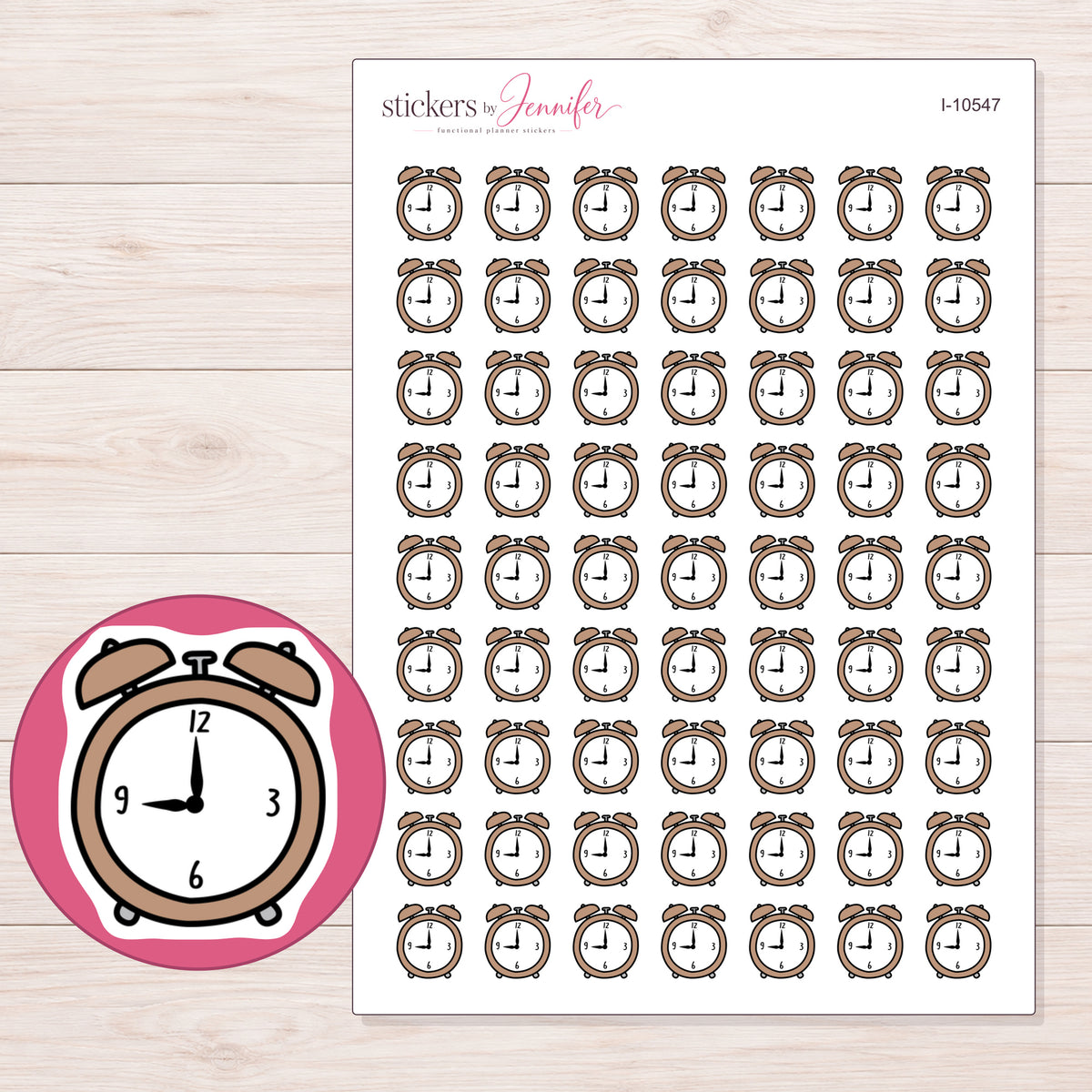 I-10547 planner sticker sheet with enlarged sticker detail